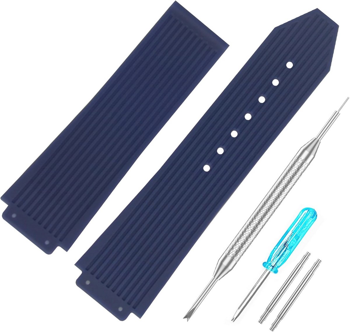 Rubberen horlogebandje 25 mm met reserve en gereedschap voor een stijlvolle look