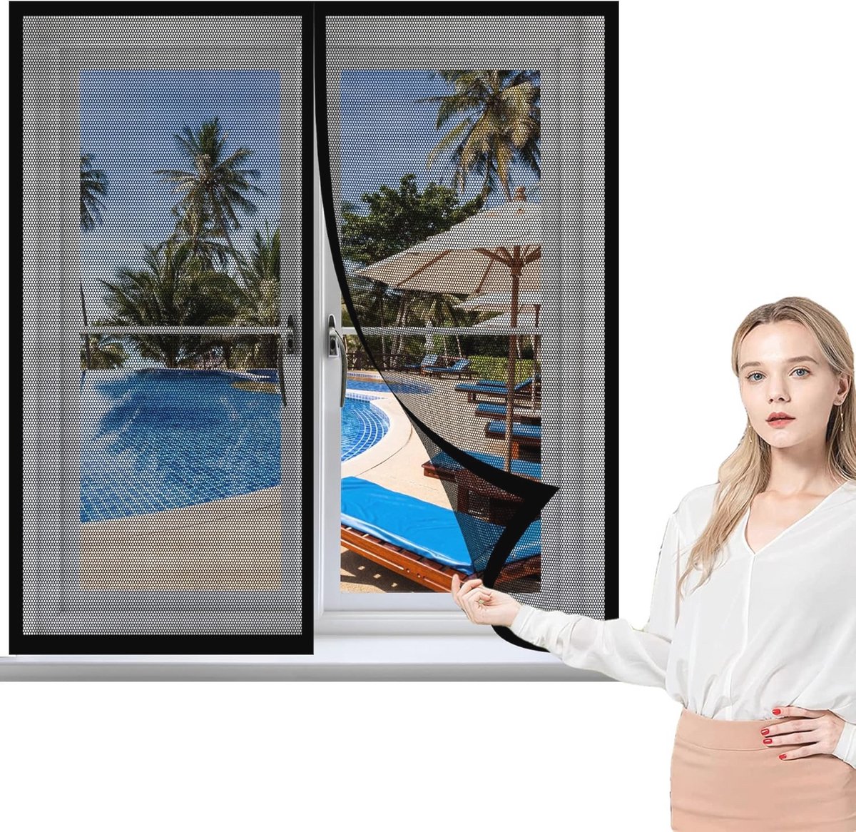 Vliegenhor Klamboe voor Raam 125 x 100 cm - Effectieve Anti-Muggen Oplossing voor Huis en 
