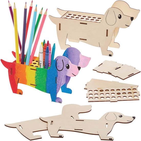 Houten Potlood En Krijthouder Sets Set Van 3 Creatieve Knutselsets 