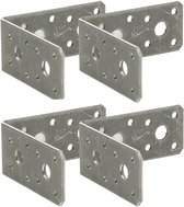 Hoekankers/stoelhoeken - 4x - verzinkt staal - breedte 4 cm - lengte 9 x 9 cm - DHZ ijzerwaren