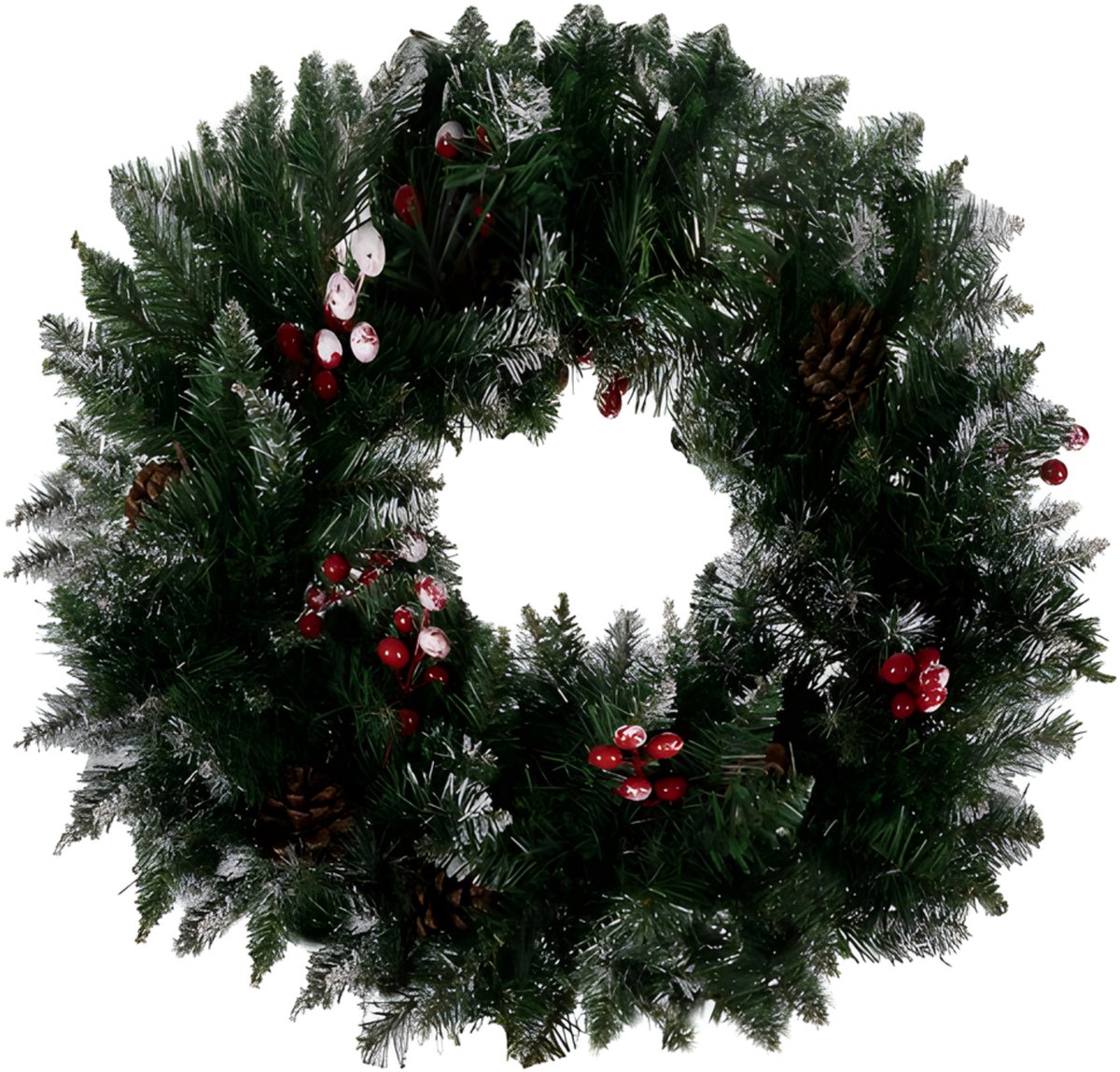 Ruhhy Besneeuwde Kerstkrans - 45 cm - Sfeervolle Deur- en Wanddecoratie