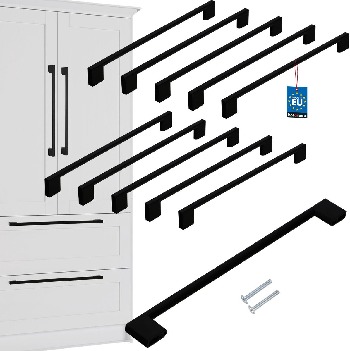 Kotarbau Serie - Meubelgreep - Lang - Zwart Mat - 289mm