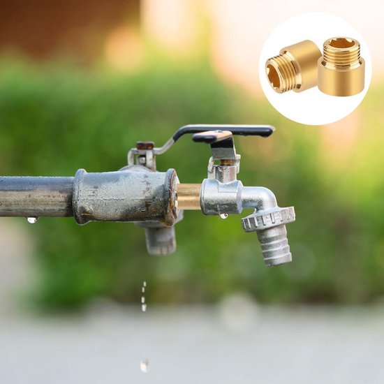 Messing verlengstuk 1,27 cm x 80 mm slangaansluiting aansluitverlenging voor verwarmings- en drinkwaterinstallatie