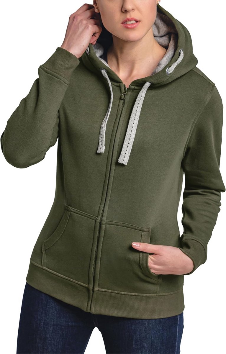 Dames Hoodie met Capuchon van Zacht Katoenmengsel