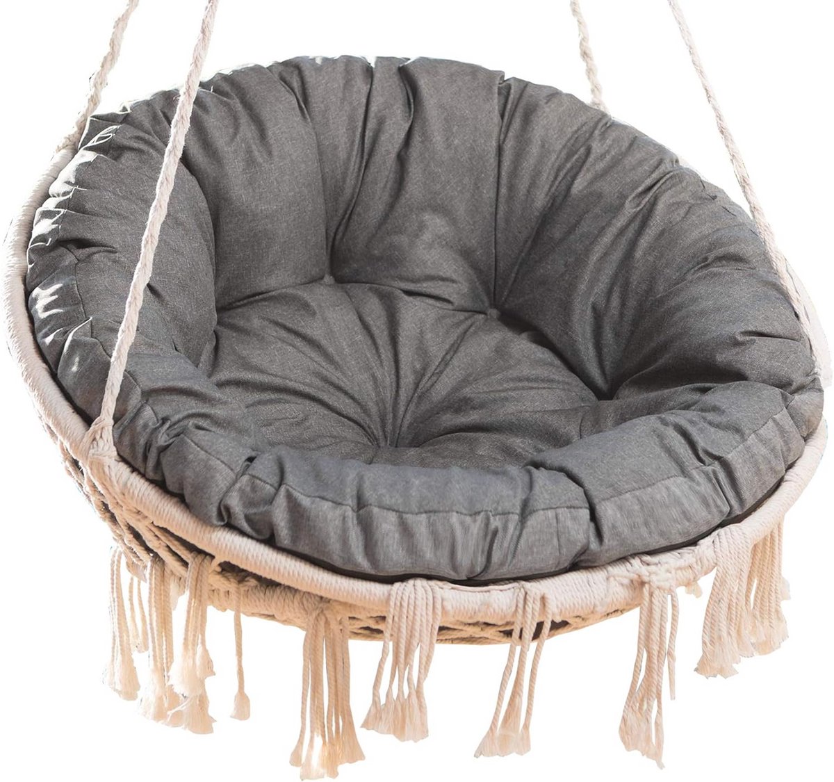 Rond Kussen voor Hangstoel - 92 cm - Antraciet - Ideaal voor Relaxen