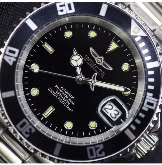 Invicta Pro Diver 8926OB Heren Horloge - Waterdicht - Analoog - Automatisch Uurwerk - Roestvrij Staal met Zwarte Wijzerplaat - 40mm