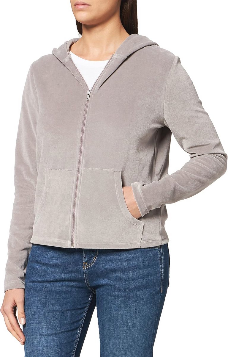 Velours Zip Up Sweater voor Dames