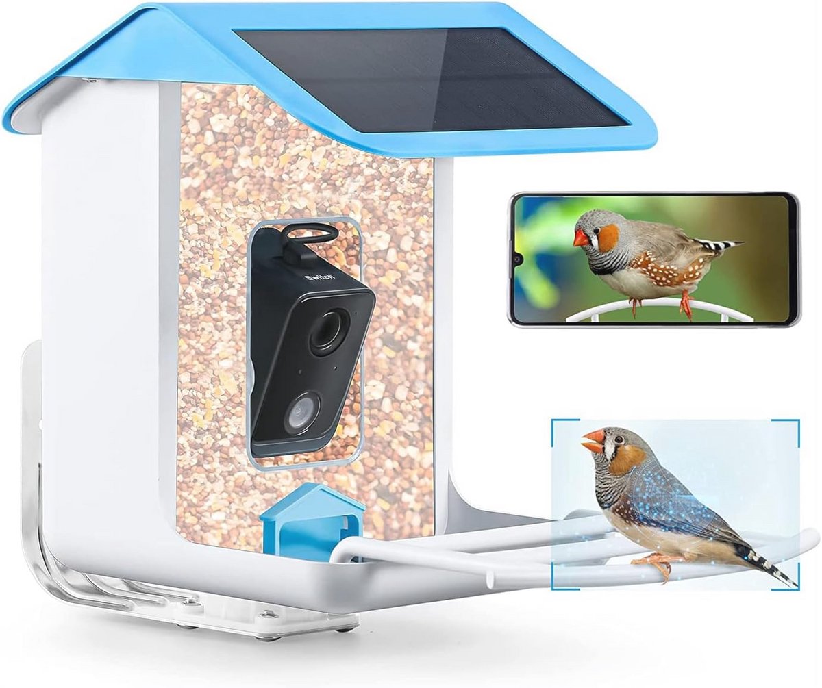 Vogelvoederdispenser met wifi-camera en zonne-energie