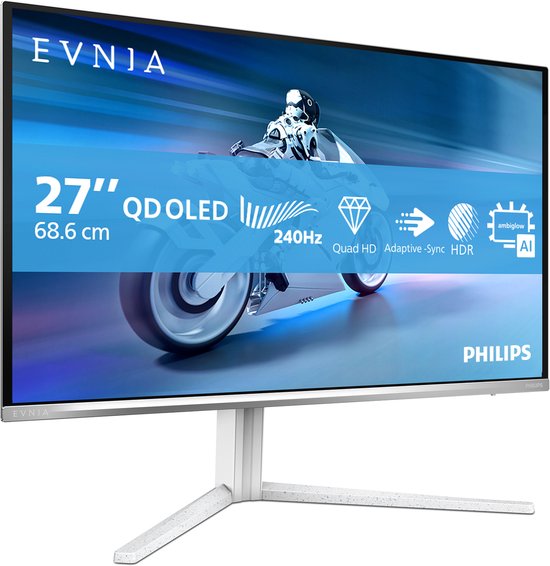Philips Evnia 6000 27M2N6501L/00 computer monitor 67,3 cm (26.5") 2560 x 1440 Pixels Quad HD QD-OLED Wit