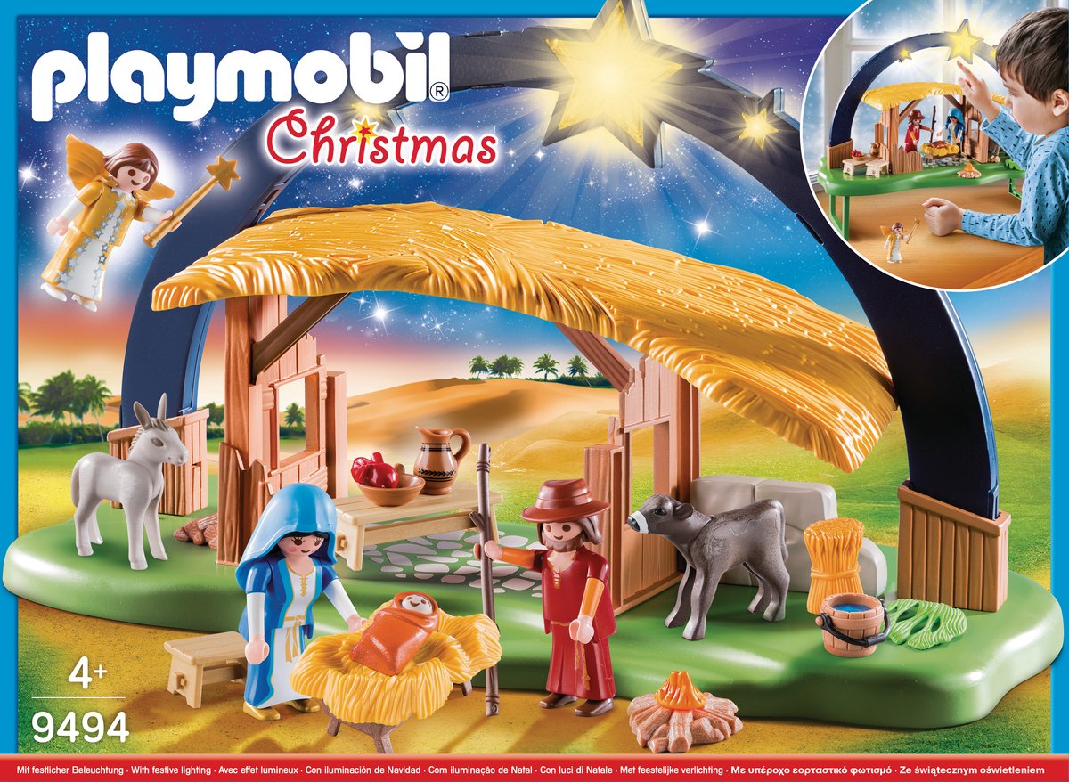 PLAYMOBIL Christmas Kerststal met heldere ster - 9494 — afbeelding 3