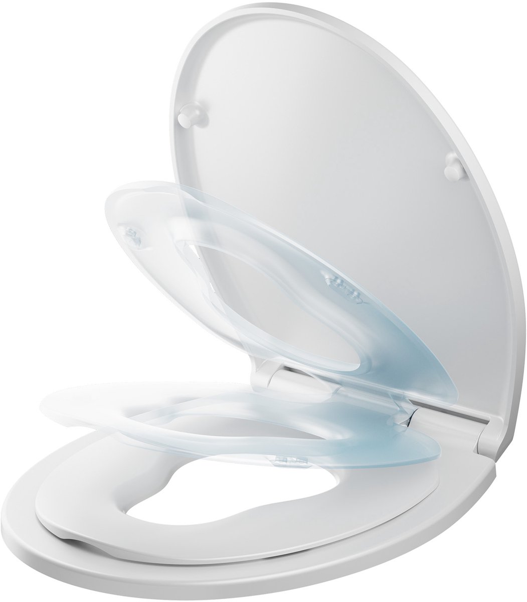Cecipa Max WC bril - O-vorm - Duroplast - Toiletzitting - Met Deksel - Softclose - Easy Clean functie - Toiletbril voor Kinderen - Familie-Vorm - Belastbaar tot 250 kg - Wit
