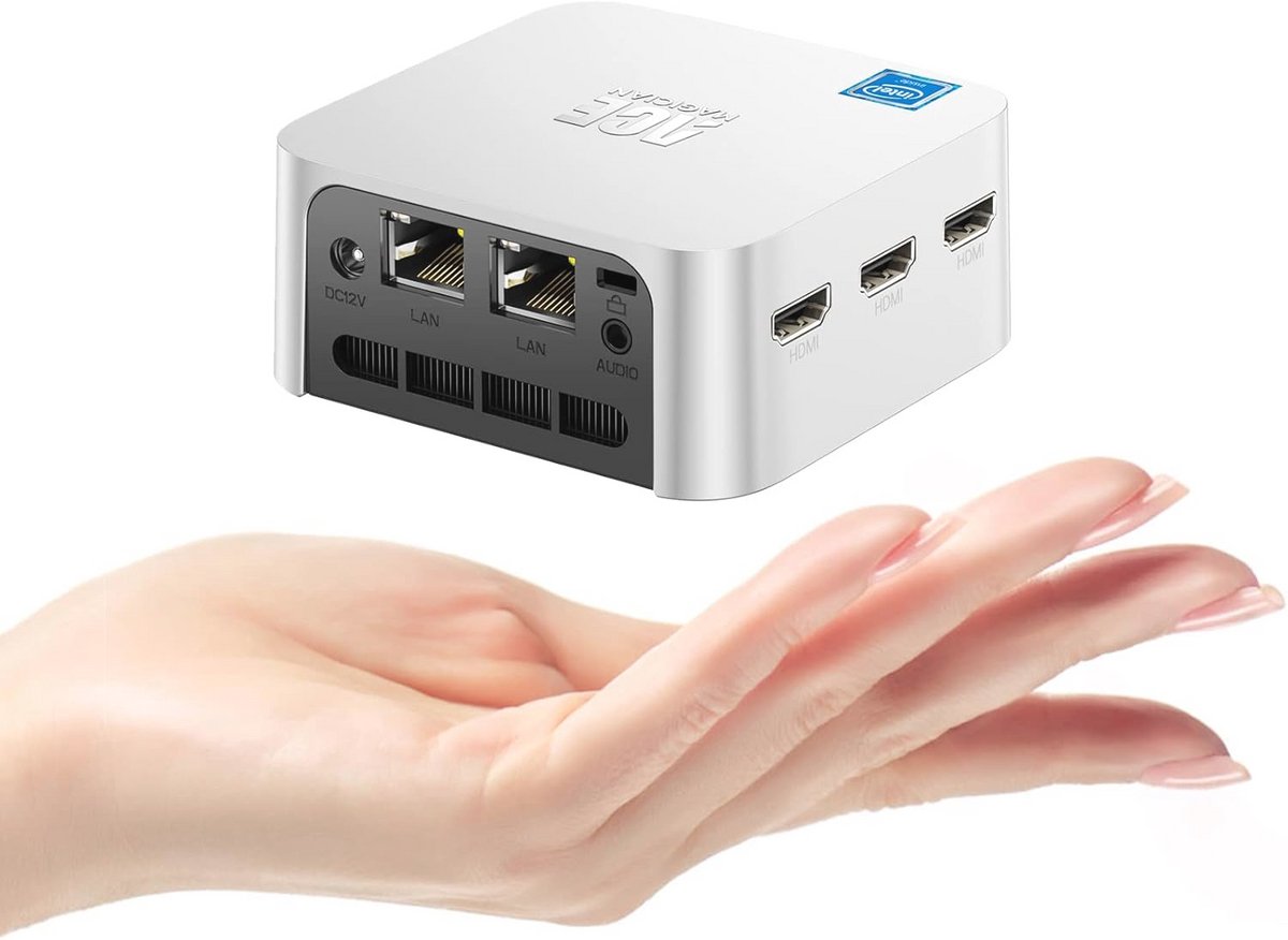 ACEMAGICIAN V1 Mini-pc, Twin Lake N150 (tot 3,6 GHz), 8 GB DDR4, 256 GB M.2 2280 SSD, micro-desktopcomputer, ondersteuning Dual HDMI + DP|USB3.2