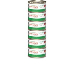 Almo Nature HFC Natural - Natvoer voor Volwassen Katten - Tonijn en Maïs - Human Grade, Glutenvrij, Monoproteïne - 70g, Pak van 6