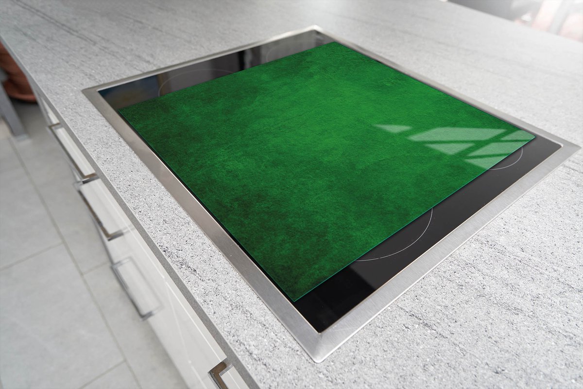 TMK - Glazen Snijplank - Afdekplaat Kookplaat - 52x40 cm - Groen - Gehard Glas - Inductie Beschermer