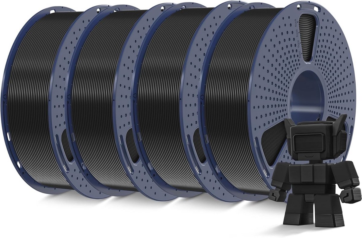 Hoge snelheid 3D-printerfilament 1,75 mm - 4 kg zwart PLA-filament voor snel printen