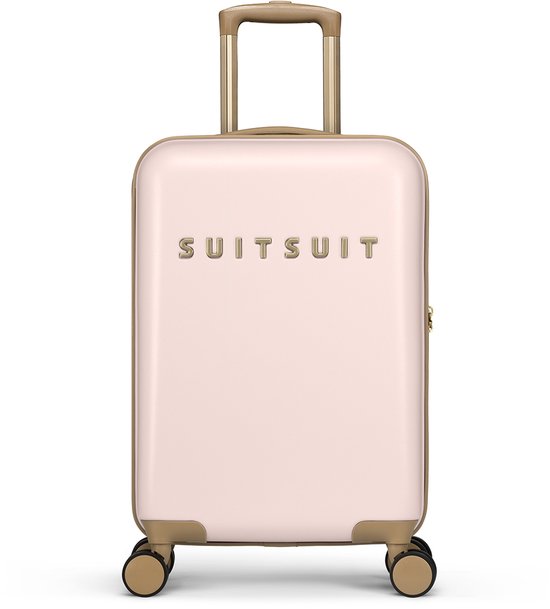 SUITSUIT Handbagage koffer 55x35x20 - Handbagage trolley - Lichtgewicht koffer - Reiskoffer - Veilig TSA cijferslot - Fusion koffer Rose Pearl - Roze
