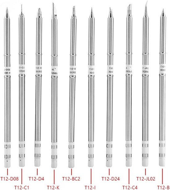 Solder Iron Tips T12 Serie Vervangende Soldeerpunten - Set van 10