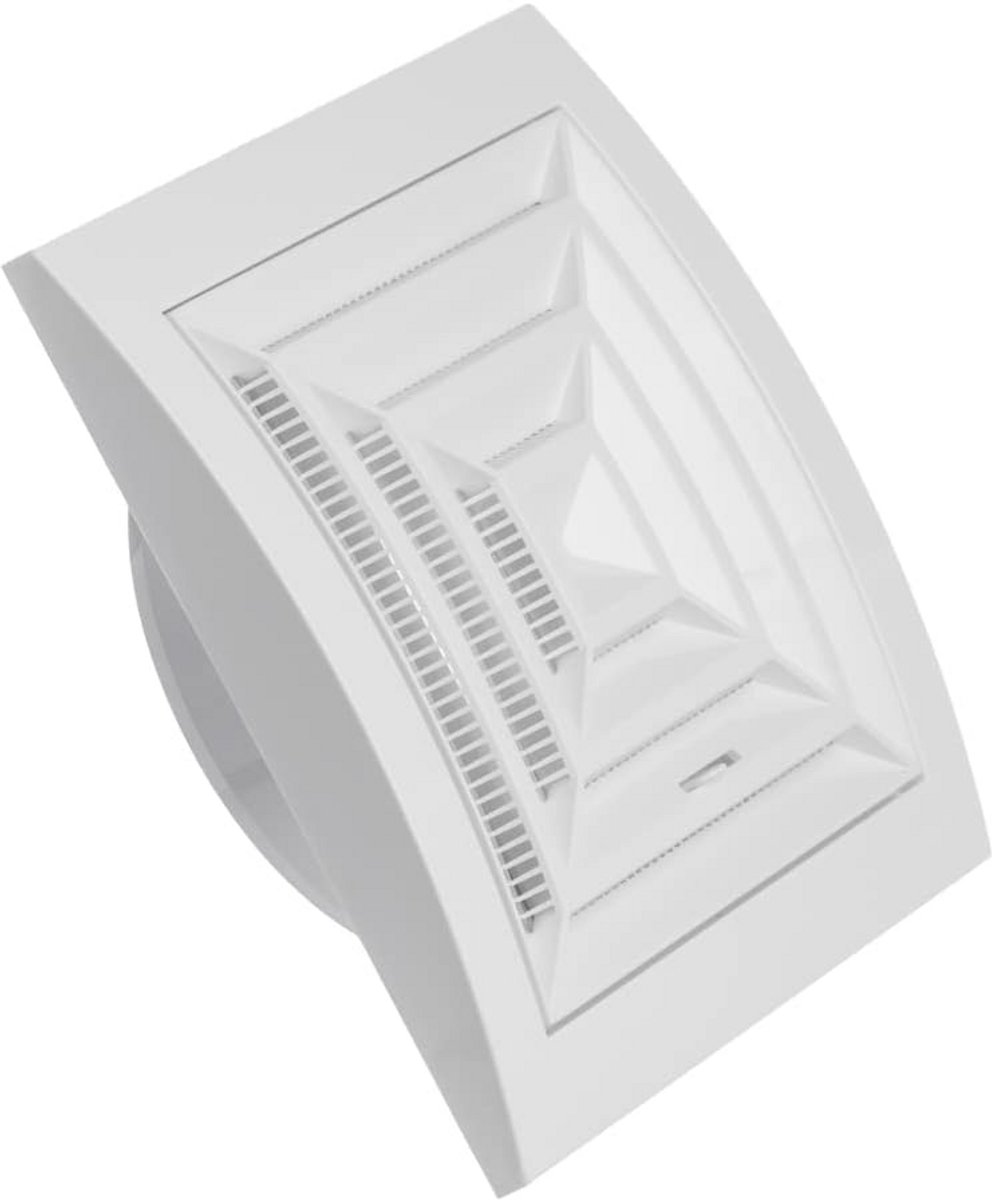 Verstelbaar Ventilatierooster Ø 100mm voor Plafond - Insectenbescherming - Wit ABS