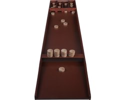 Longfield Sjoelbak Deluxe Advanced - met 30 Sjoelstenen - Wedstrijdsjoelbak 200 cm - dark finish - Homas sjoelbak kwaliteit