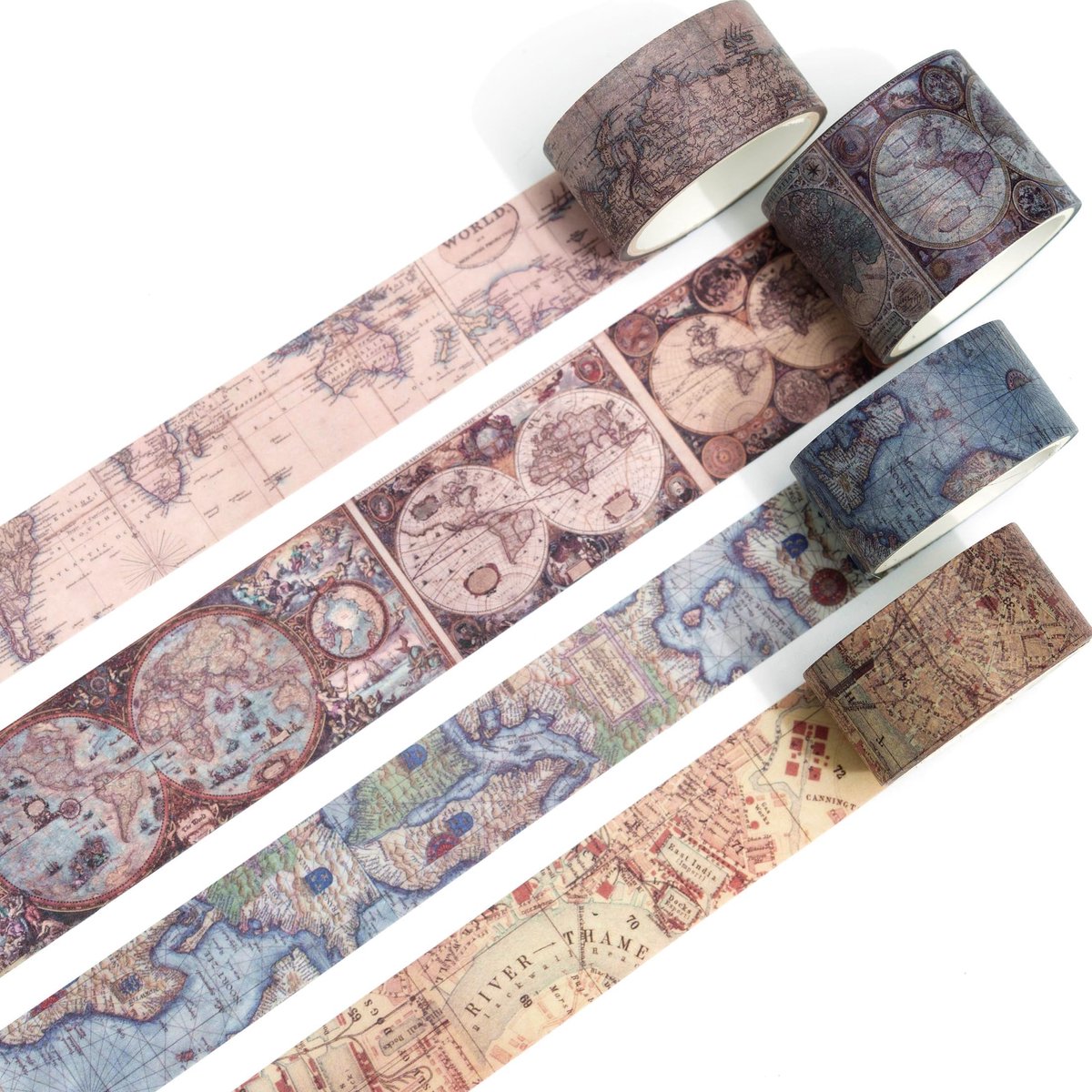 IMPERATORIS® 4 rollen Washi-Tape Bullet/Junk Journal - Stickers Volwassenen - Plakband - 1 Rollen (30mm) - 3 Rollen (20mm) Washi Tape - Afplakband - decoratieve tape