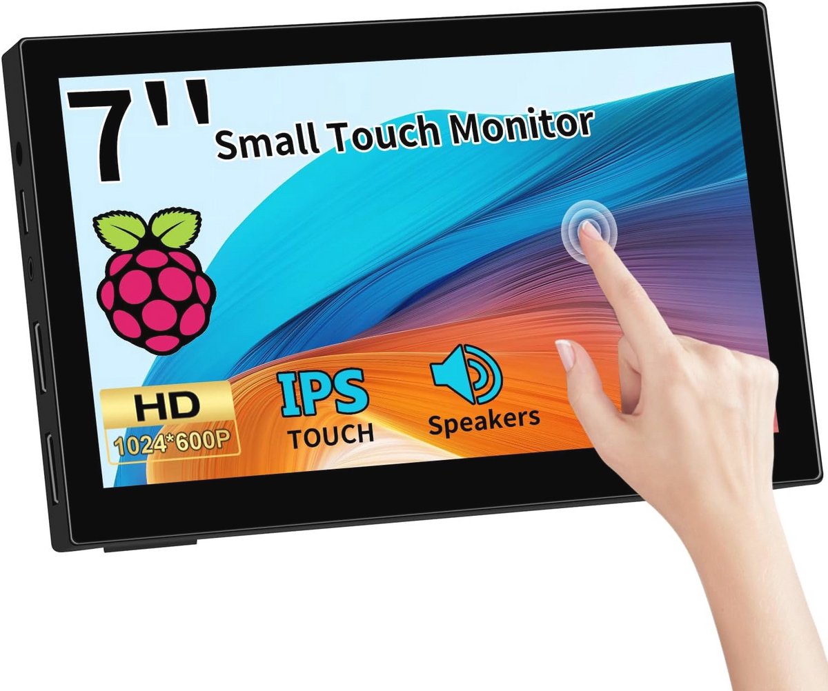 Klein 7 Inch Touchscreen Monitor met 1024x600 Resolutie en Dual HDMI-ingangen