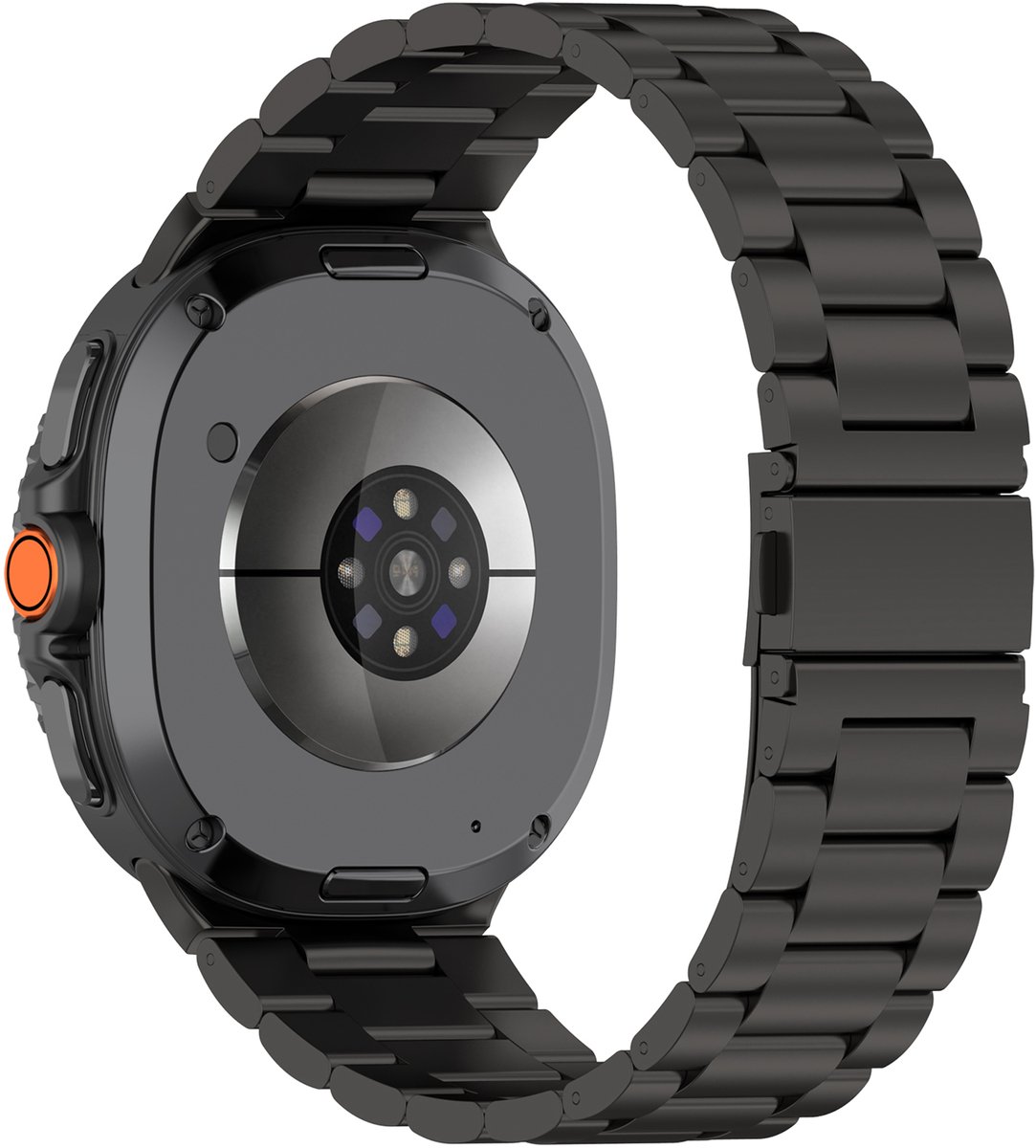 YONO Bandje geschikt voor Samsung Galaxy Watch 8 - 40/44mm - Classic - Schakel RVS - Zwart