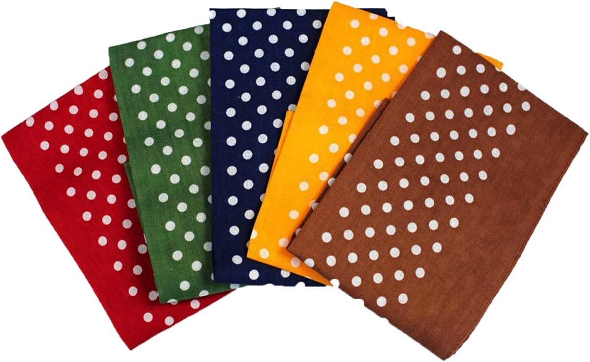 Polka Dot katoenen zakdoeken - Set van 5 (40 cm x 40 cm)