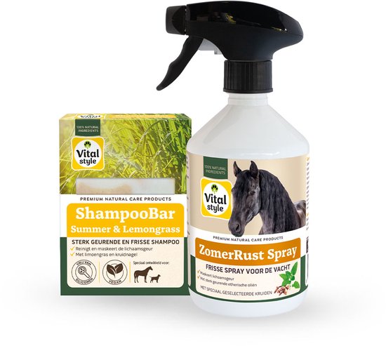 Vitalstyle Zomerbundel - Paarden Supplement - De Frisse Zomer Musthaves voor je Paard - Spray voor de Vacht Vitalstyle Zomerbundel - Paarden Supplement - De Frisse Zomer Musthaves voor je Paard - Spray voor de Vacht