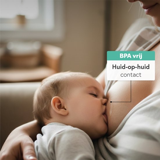 Qwali Organic Tepelhoedje voor borstvoeding - Maat S - BPA vrij - Tepel beschermer - Transparant - Incl. opbergbakje - 2 stuks van Merkloos — afbeelding 3