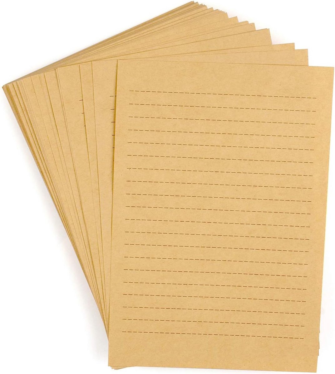 100 Vellen Vintage Kraftpapier A5 - 120 g/m² Gevoerd Briefpapier voor Creatieve Schrijvers