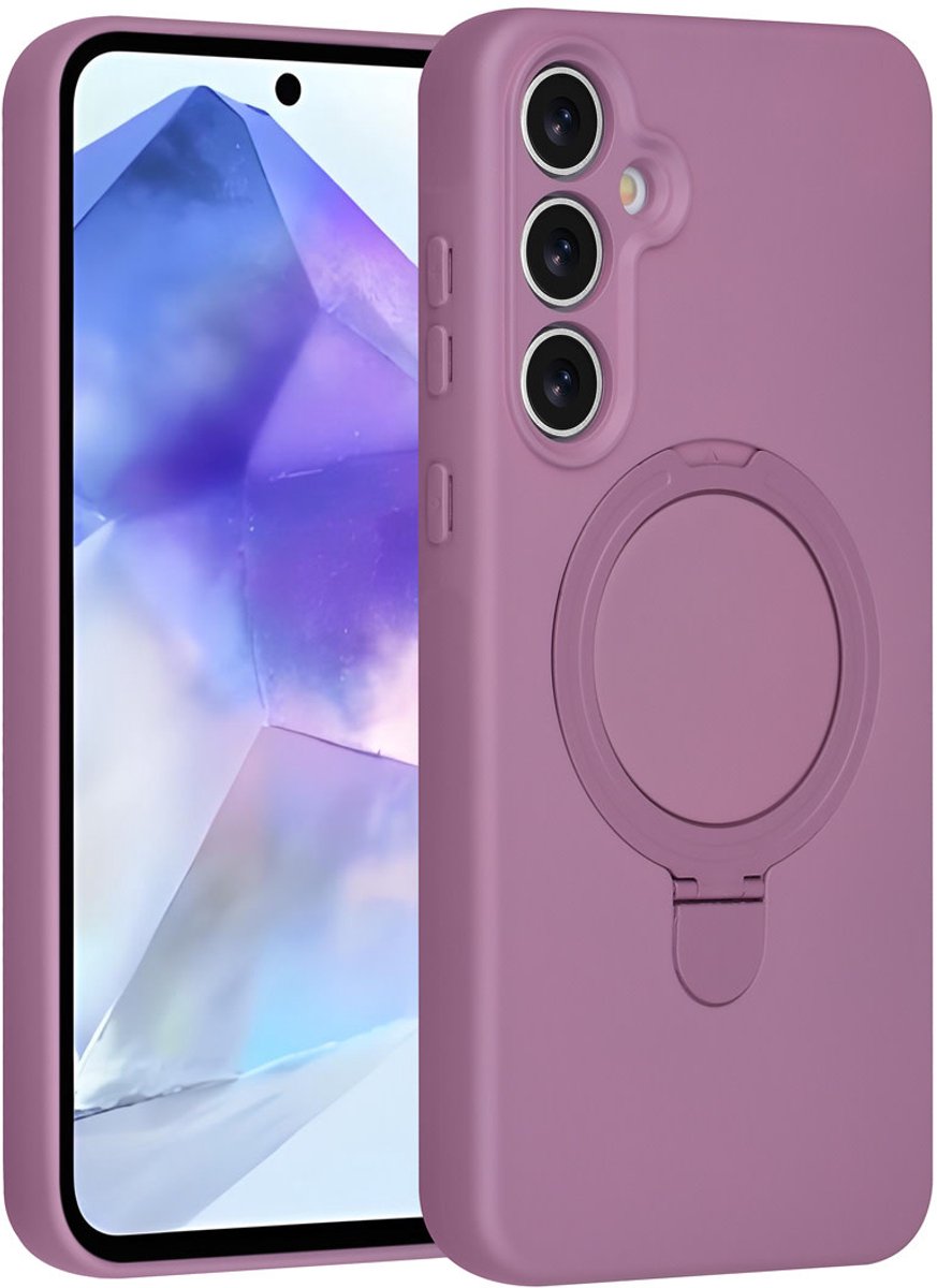 TUNIQ telefoonhoesje voor Samsung Galaxy A55 - MagSafe met ringstand en koord - Paars