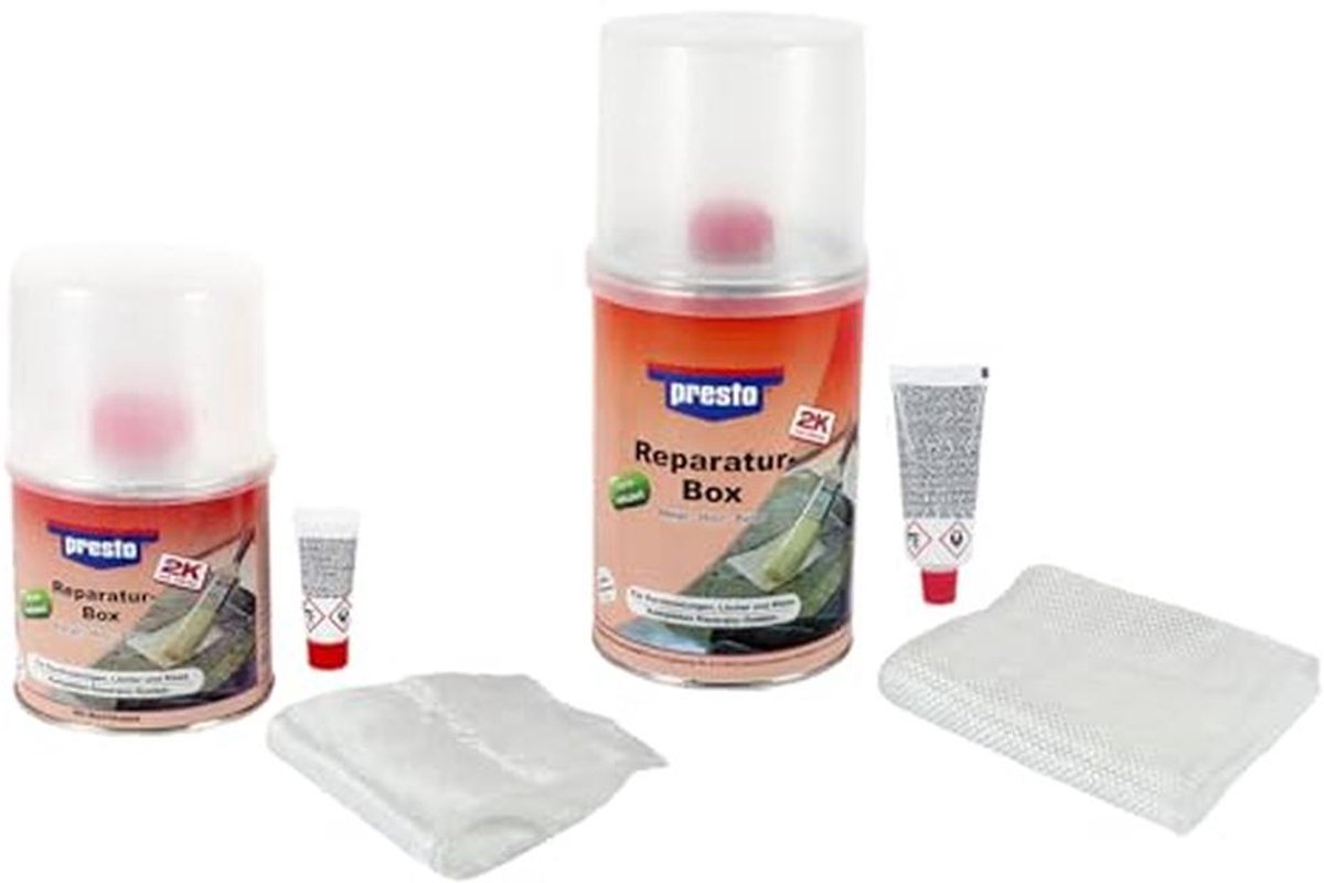 Reparatiebox 2-componenten met glasvezel voor gaten en beschadigingen
