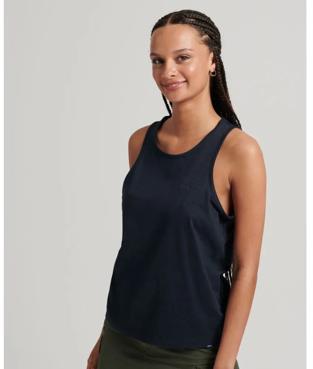 Superdry Vintage Logo Mouwloos T-shirt XS Vrouw Marineblauw