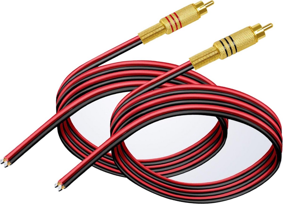 2 x 14 AWG Mannelijke RCA-luidsprekerkabel naar RCA-stekker - 1FT/0,3 m voor Multimedia en CCTV