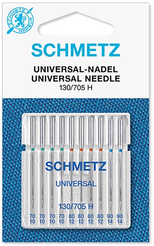 Schmetz naaimachine naalden universeel 130/705 H 70 / 80 / 90   (10 stuks totaal)