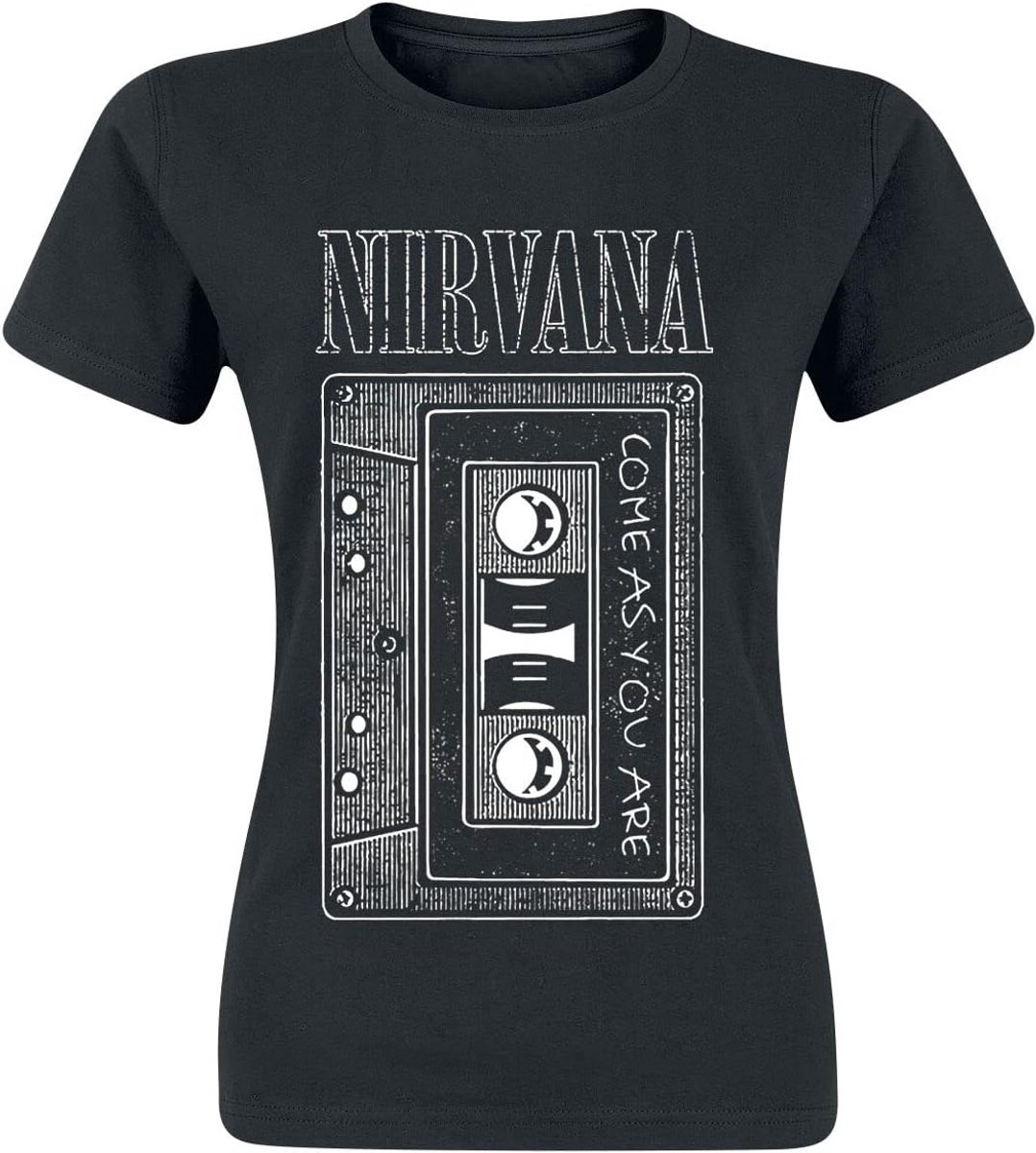 As You Are Tape T-Shirt Zwart - Vrouwen T-shirt voor Muziekliefhebbers