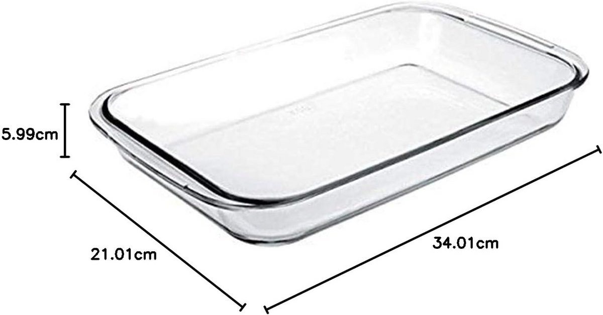 Rechthoekige Kristallen Ovenschaal 30 x 18 x 5 cm - Glas Transparant