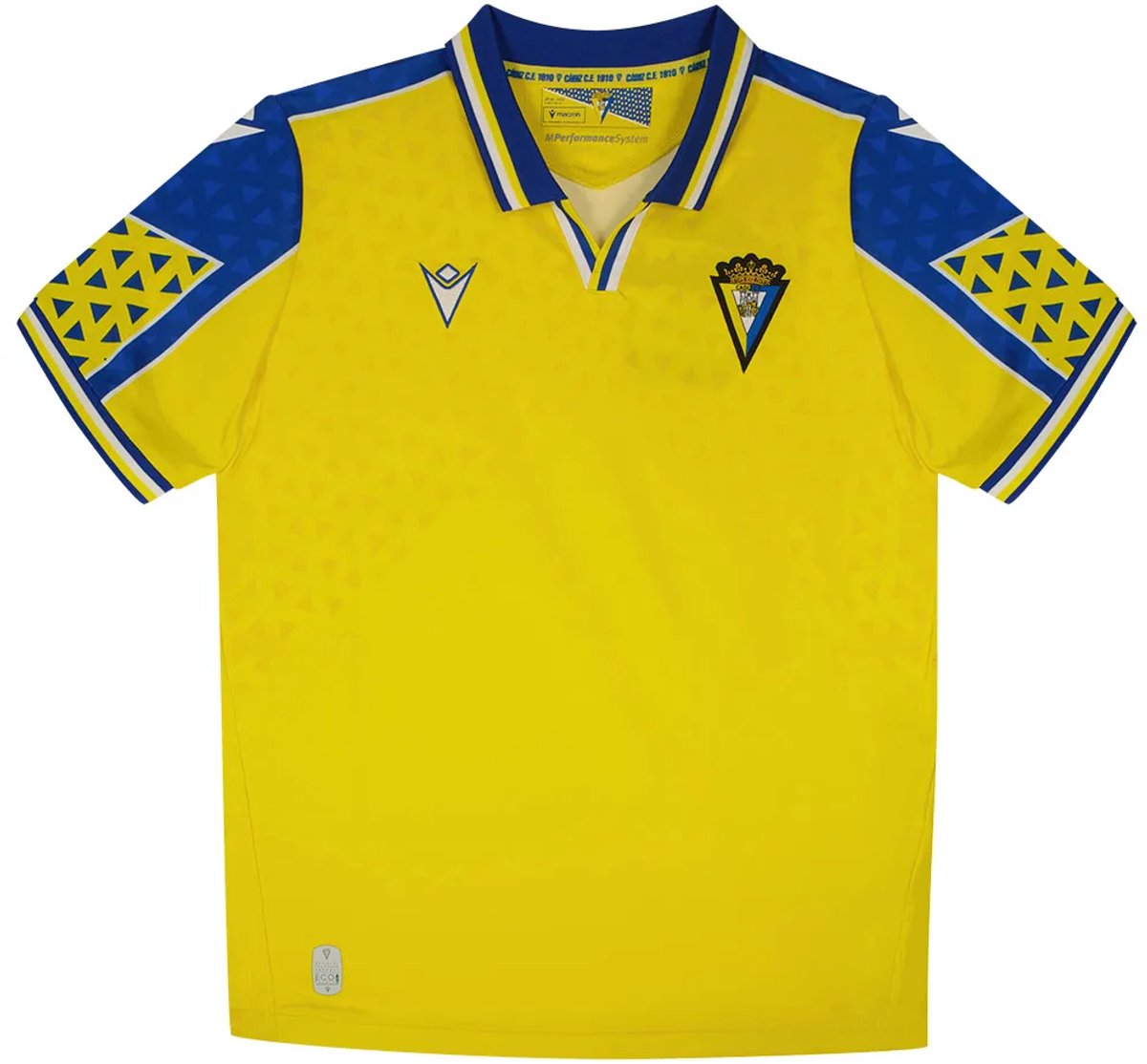 Macron Cádiz Cf 24/25 Thuis Korte Mouw T-shirt Junior Geel 9-10 Years Jongens