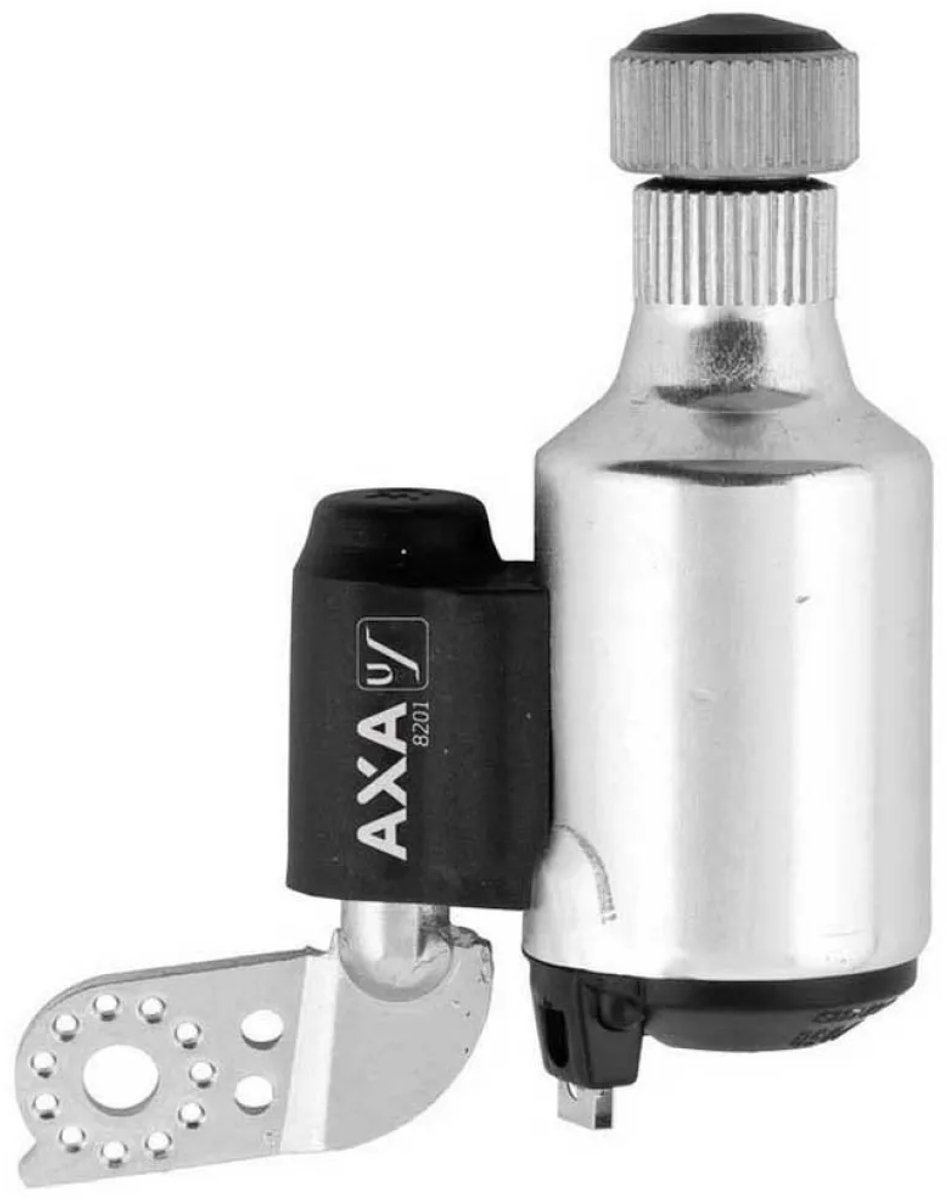AXA 8201 Dynamo – Linkse montage – 6V/3W – Aluminium Behuizing – Stalen Lagering – PVC Loopwiel – Overspanningsdiode – Zilver