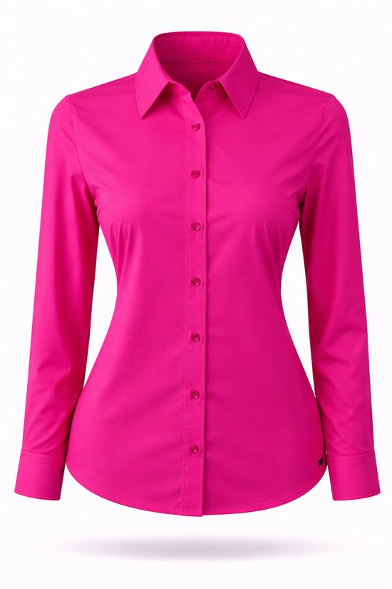 Angelle Milan - Vêtements de voyage pour femmes - Blouse décontractée fuchsia - Respirante - Casual - Blouse durable - En 5 tailles - Taille XL