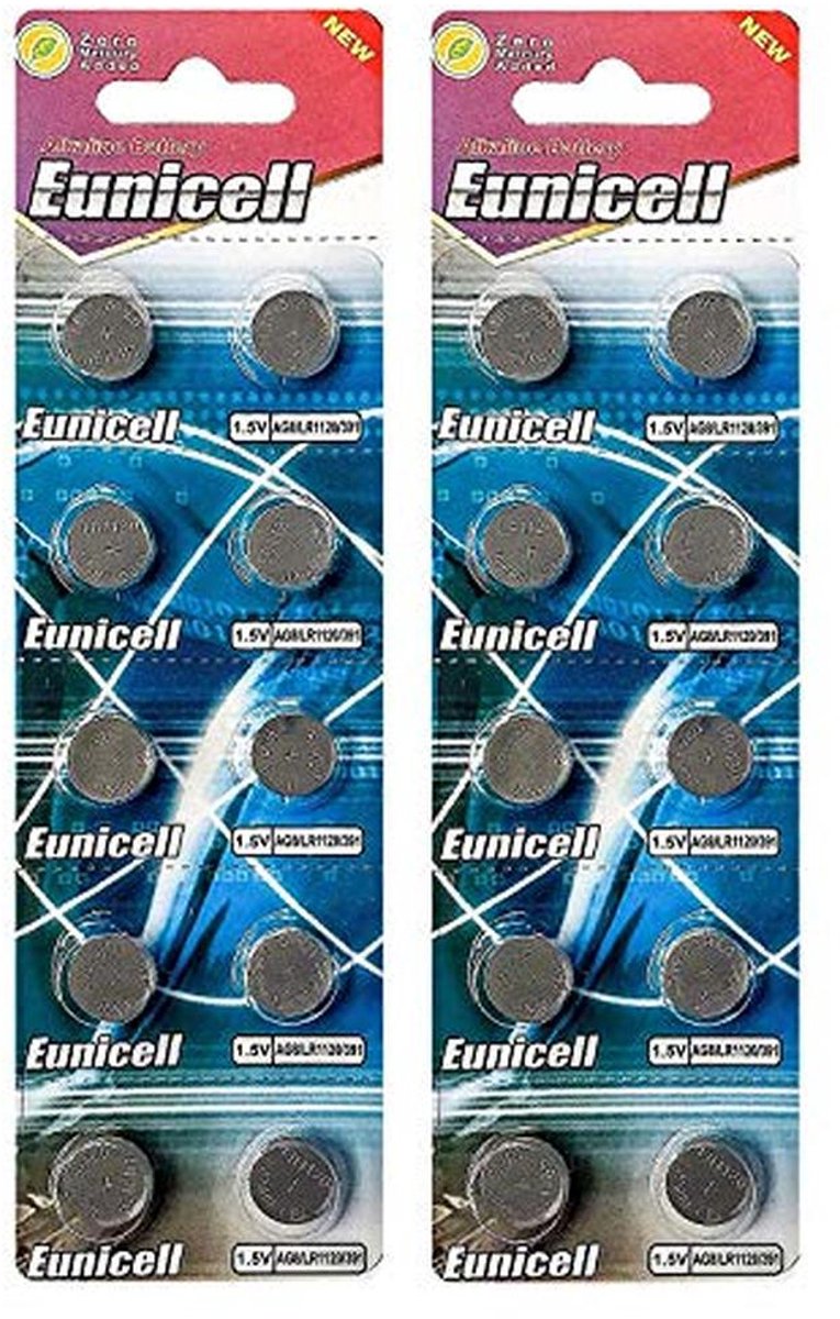 Alkaline knoopcellen AG8 1.5V - 20 Stuks