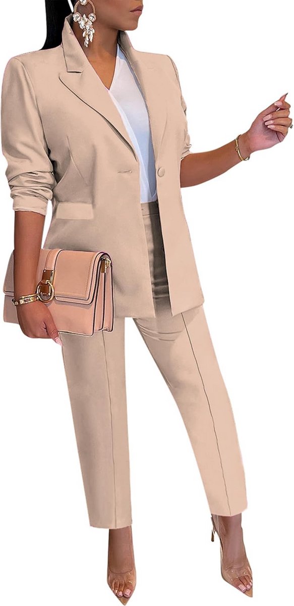 Tweedehands zakelijke casual dames outfit - blazer en broek set voor professionele looks