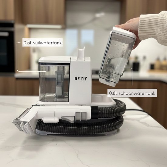 RYER Vlekkenreiniger Compact - Tapijtreiniger - 2 Opzetstukken - Meubelreiniger - Bank Reiniger Machine - Zetelreiniger