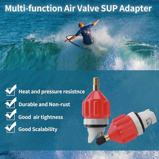 Multifunctionele SUP-pompadapters voor Kajak, Paddleboard en Kano - Luchtventielomvormer in Oranje van Merkloos — afbeelding 2