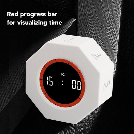 MIAOKE Pomodoro-timer, groot led-display, digitaal, van geborstelde aluminiumlegering, met automatische rotatie, ideaal voor werk en studio, kantoor en woonkamer (grijs MIAOKE Pomodoro-timer, groot led-display, digitaal, van geborstelde aluminiumlegering, met automatische rotatie, ideaal voor werk en studio, kantoor en woonkamer (grijs