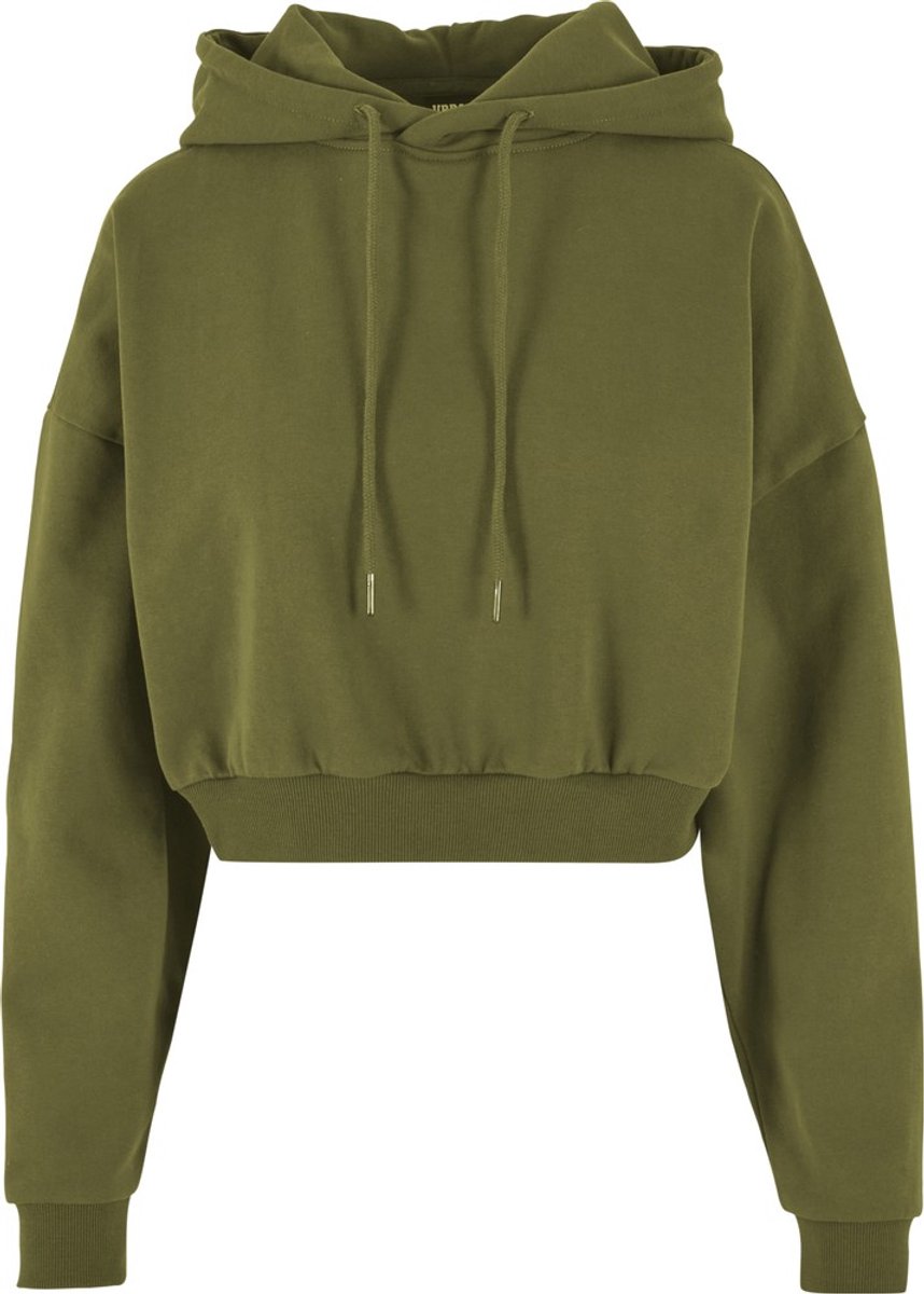Urban Classics Heavy Crop Hoodie L Olijfgroen