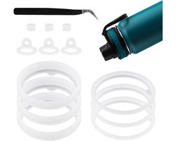 13PCS Water Bottle Gaskets - Vervangingen voor Thermoflask - Silicone Seal Ring met Tweezers - Leakproof Seal voor Hydroflask en Takeya - Flesdeksels - Vent Hole - Chug Lid - Chug Spout