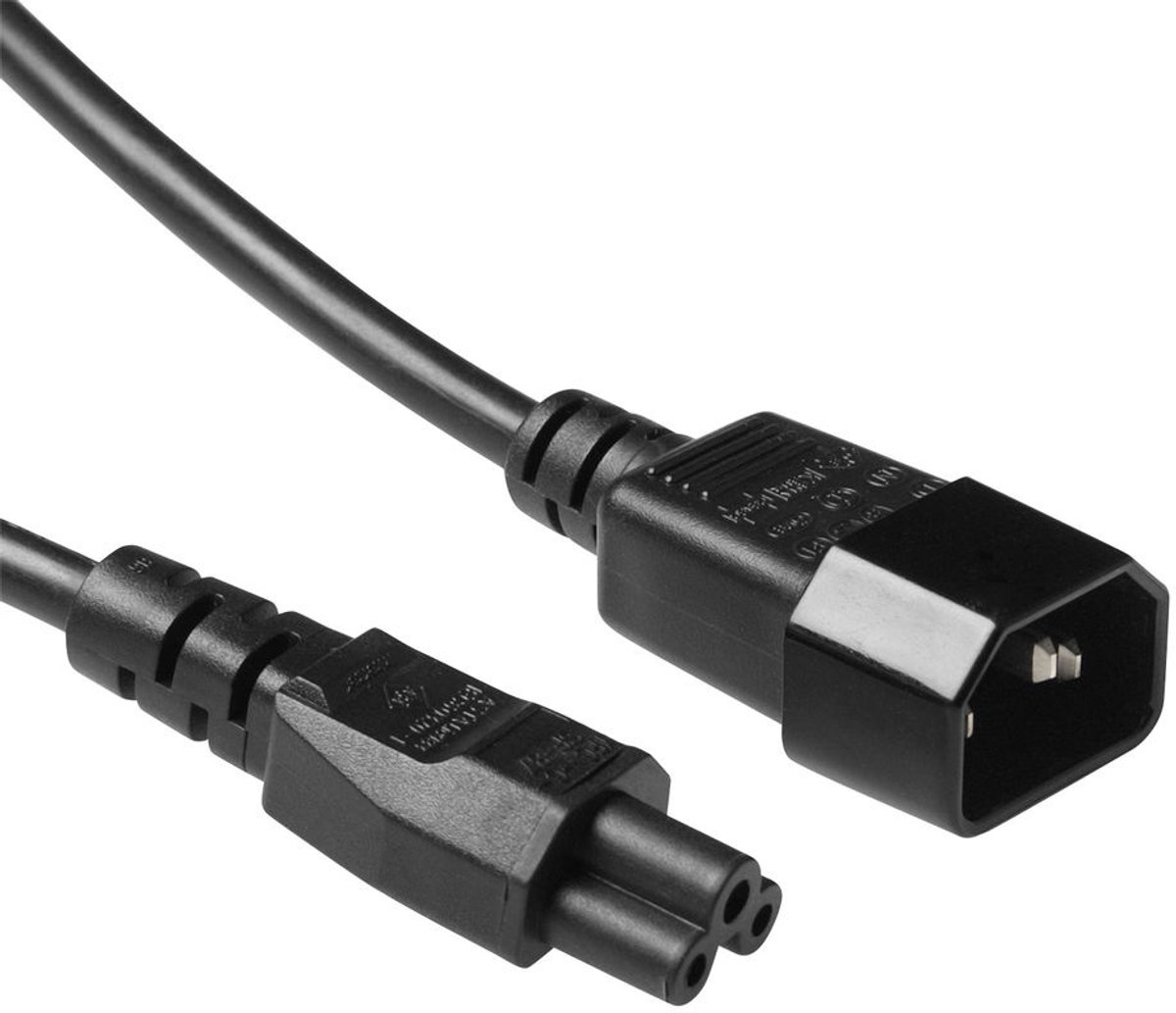 ACT Netsnoer C14 - C5 zwart 0,25 m AK5252