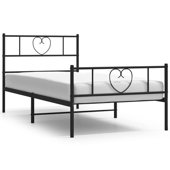 vidaXL-Bedframe-met-hoofd--en-voeteneinde-metaal-zwart-90x190-cm
