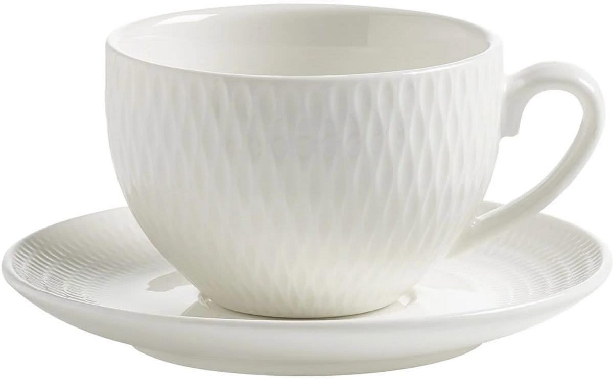 Ronde Espressokop met Schotel van Steengoed - Wit, 100 ml Set